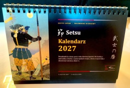 Kalendarz japoński na biurko - 72 pory roku, wydarzenia i cytaty z samurajskiej historii - okładka