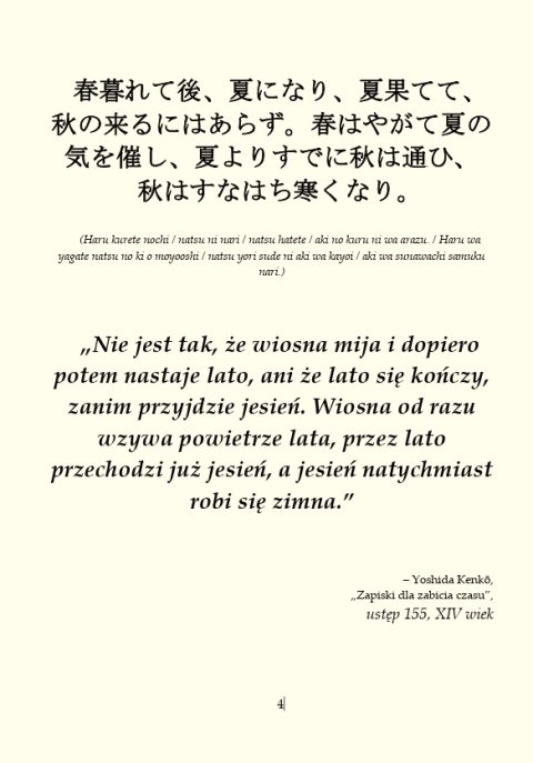 Tom VII esejów z ukiyo-japan.pl (Michał Sobieraj) - Koyomi - japoński kalendarz (motto)